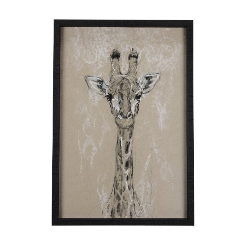 14471 - Sketch of Animal IV (Giraffe) by Mercana Studio Hand Embelished Framed Art Print Matted under Glass