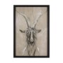 14472 - Sketch of Animal V (Goat) by Mercana Studio Hand Embellished Framed Art Print Matted under Glass