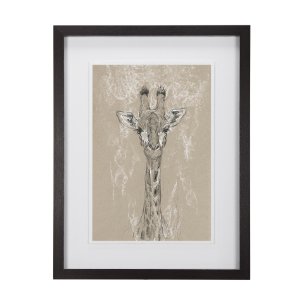 Sketch of Animal IV (Giraffe) by Mercana Studio Hand Embellished Framed Art Print Matted under Glass