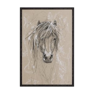 Sketch of Animal VI (Pony) by Mercana Studio Hand Embellished Framed Art Print Matted under Glass
