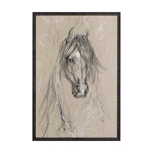 Sketch of Animal VII (Horse) by Mercana Studio a Hand Embellished Textured Framed Art Print