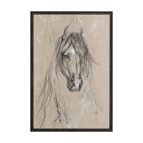 14479 - Sketch of Animal VII (Horse) by Mercana Studio a Hand Embellished Textured Framed Art Print