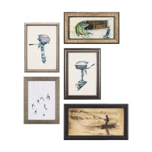 Fishing Lure by Mercana Studio a Hand Embellished Textured Framed Art Print