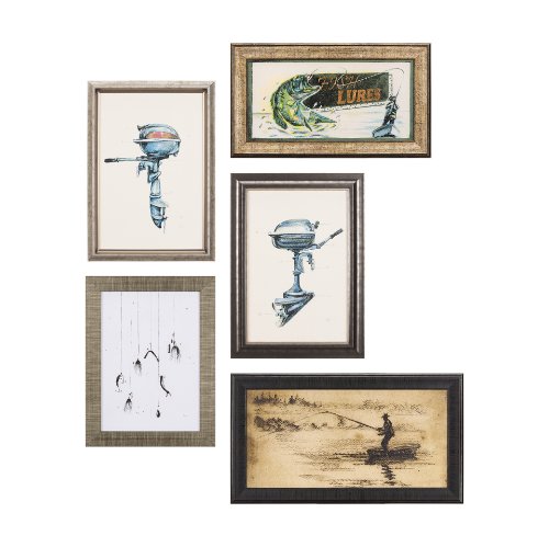 14488 - Fishing Lure by Mercana Studio a Hand Embellished Textured Framed Art Print