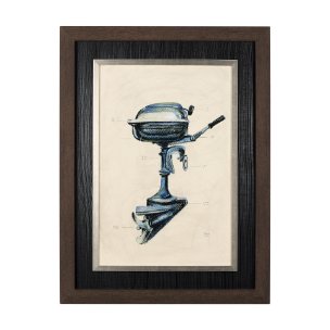 Vintage Motor II by Mercana Studio a Hand Embellished Textured Framed Art Print