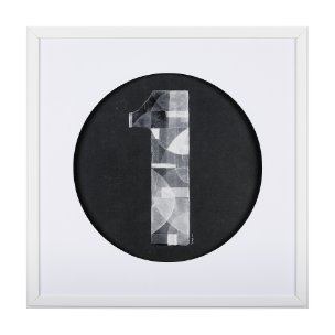 Numbers I by Mercana Studio a Hand Embellished Textured Framed Art Print Matted under Glass