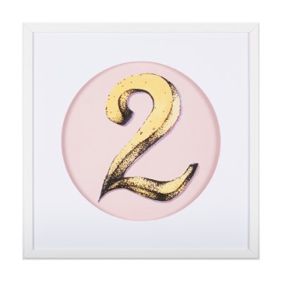 14505 - Numbers II by Mercana Studio a Hand Embellished Textured Framed Art Print Matted under Glass