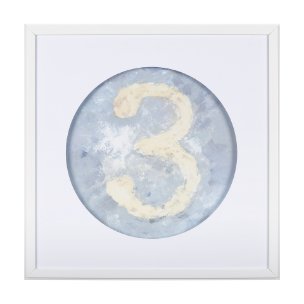 Numbers III by Mercana Studio a Hand Embellished Textured Framed Art Print Matted under Glass