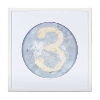 14506 - Numbers III by Mercana Studio a Hand Embellished Textured Framed Art Print Matted under Glass