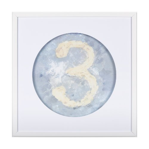 14506 - Numbers III by Mercana Studio a Hand Embellished Textured Framed Art Print Matted under Glass