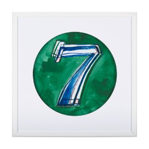 Numbers VII by Mercana Studio a Hand Embellished Textured Framed Art Print Matted under Glass