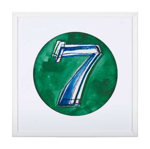 14510 - Numbers VII by Mercana Studio a Hand Embellished Textured Framed Art Print Matted under Glass