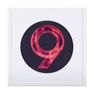 Numbers IX by Mercana Studio a Hand Embellished Textured Framed Art Print Matted under Glass