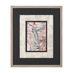 Graffiti Sculpture IV by Mercana Studio Hand Embellished Textured Framed Art Print Matted under Glas