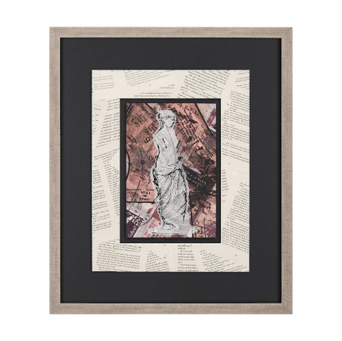 14518 - Graffiti Sculpture V by Mercana Studio Hand Embellished Textured Framed Art Print Matted under Glass