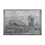 14532 - Farm view sketch II by Mercana Studio Hand Embellished Textured Framed Art Print Matted under Glass