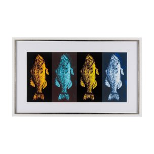 Largemouth Bass Print 4 in 1 by Simeng a Framed Art Print Matted under Glass