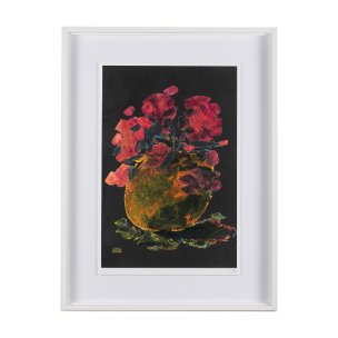 Midnight Flower I  by Mercana Studio a Framed Art Print Matted under Glass