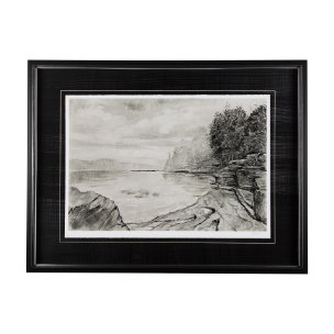 West coast chronicles II by Mercana Studio Hand Embellished Framed Art Print Matted under Glass