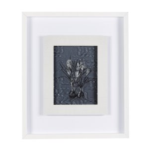 Botanical sketches V (Blue) by Mercana Studio Hand Embellished Framed Art Print Matted under Glass