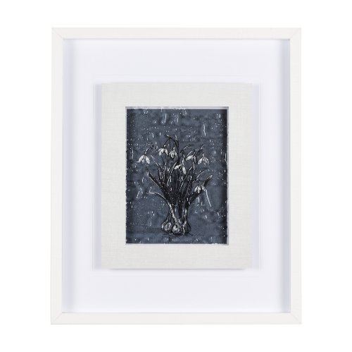 14566 - Botanical sketchesVI (Blue) by Mercana Studio Hand Embellished Framed Art Print Matted under Glass