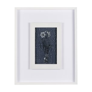 Botanical sketches II (Blue) by Mercana Studio Hand Embellished Framed Art Print Matted under Glass