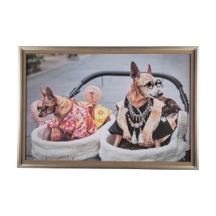 Clever Canines by Mercana Studio a Hand Embellished Textured Framed Photo Art Print Matted under Gla