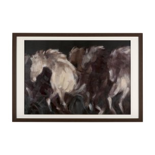 Running Wild - Quick by Mercana Studio Hand Embellished Textured Framed Art Print Matted under Glass