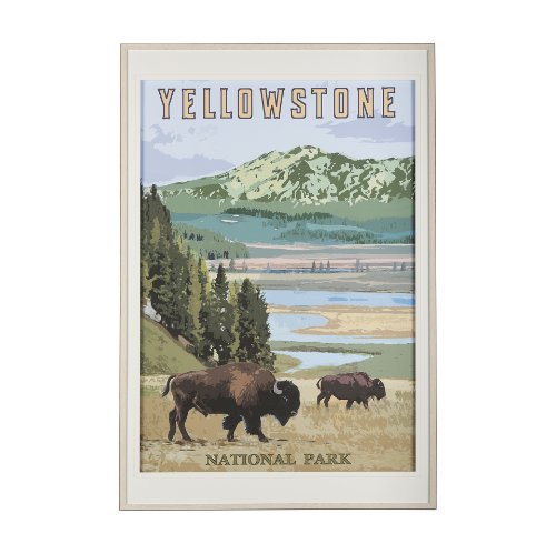 14646 - National Park - Yellowstone  by Mercana Studio a Framed Art Print Matted under Glass