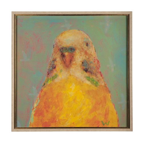 14647 - Pop Birds - Flit by Mercana Studio a Hand Embellished Textured Framed Art Print Matted under Glass