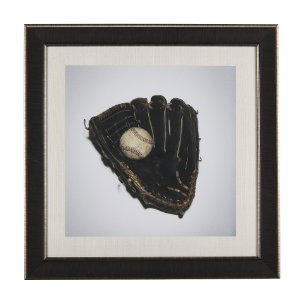 Double Play III by Mercana Studio a Hand Embellished Textured Framed Photo Art Print Matted under Gl