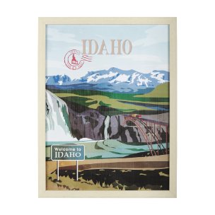 Idaho Go USA (L) by Mercana Studio a Hand Embellished Decograph Framed Art Print