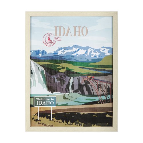 14666 - Idaho Go USA (L) by Mercana Studio a Hand Embellished Decograph Framed Art Print