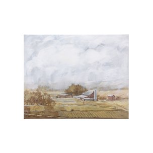 Farmland view  II by Mercana Studio a Hand Embellished Textured Canvas