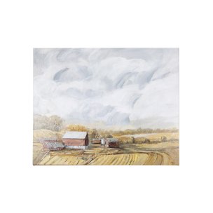 Farmland view  I by Mercana Studio a Hand Embellished Textured Canvas