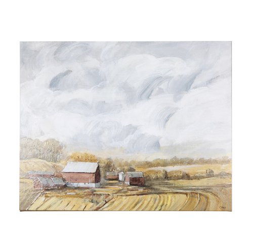 102327-L - Farmland view  I by Mercana Studio a Hand Embellished Textured Canvas