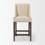70244 - Kensington Cream Fabric Seat Brown Wood Frame Counter Stool
