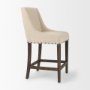70244 - Kensington Cream Fabric Seat Brown Wood Frame Counter Stool