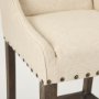 70244 - Kensington Cream Fabric Seat Brown Wood Frame Counter Stool