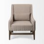 68587 - Kensington Beige Linen Fabric and Wood Accent Chair