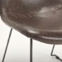 68312 - Sawyer I Dark Brown Faux-Leather Seat Black Iron Frame Dining Chair