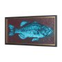 14442 - Largemouth Bass Turquoise by Mercana Studio a Hand Embellished Textured Framed Art Print