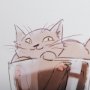 14447 - Coffee Cat  by Mercana Studio a Framed Art Print Matted under Glass