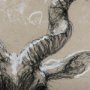 14470 - Sketch of Animal III (Antelope) Mercana Studio Hand Embellished Framed Art Print Matted under Glass