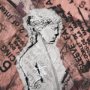 14518 - Graffiti Sculpture V by Mercana Studio Hand Embellished Textured Framed Art Print Matted under Glass