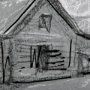 14531 - Farm view sketch I by Mercana Studio a Hand Embellished Textured Framed Art Print Matted under Glass