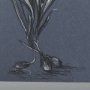 14571 - Botanical sketches III (Blue) by Mercana Studio Hand Embellished Framed Art Print Matted under Glass