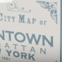 14638 - Manhattan Map II by Mercana Studio a Hand Embellished Textured Framed Art Print Matted under Glass