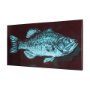 102343-L - Largemouth Bass Turquoise by Mercana Studio a Hand Embellished Textured Canvas