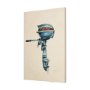 102348-L - Vintage Motor I by Mercana Studio a Hand Embellished Textured Canvas